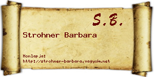 Strohner Barbara névjegykártya
